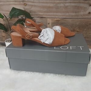 Loft NIB Ankle Strap Low Block Heels